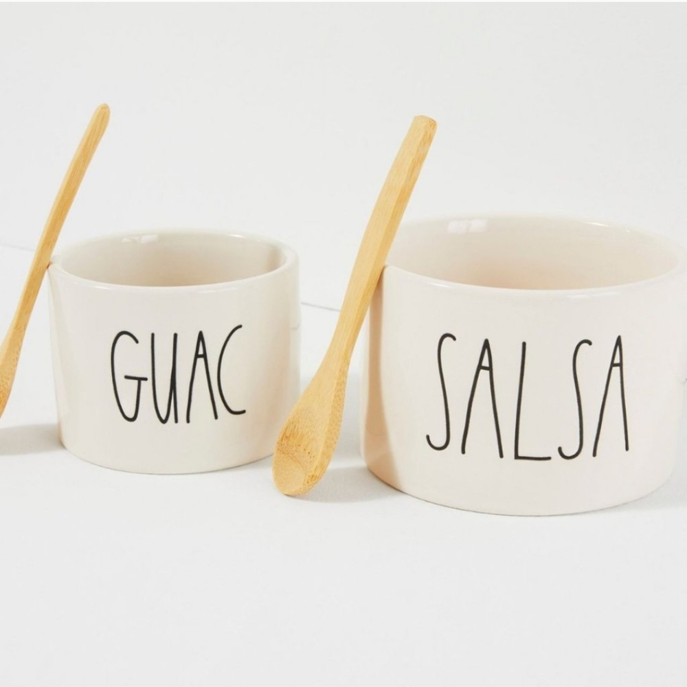 Rae Dunn Artisan Guac & Salsa Ceramic Bowl Set